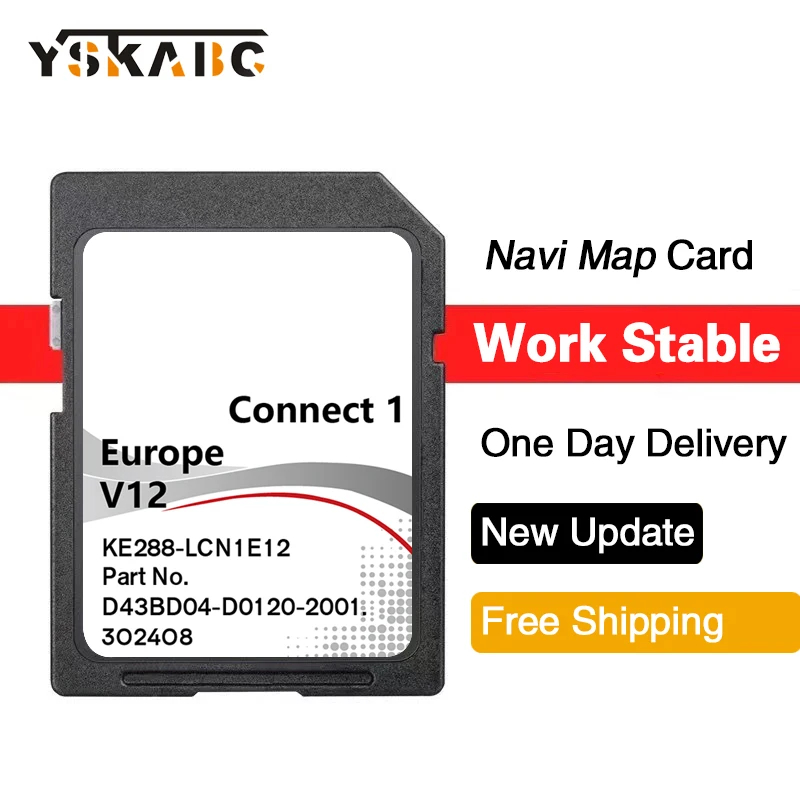 New Connect 1 V12 Maps Sat Nav SD Card 2022 for Nissan Cabstar NV200 X-Trail Fits X-Trail Qashqai NV200 Note Micra Juke Cube