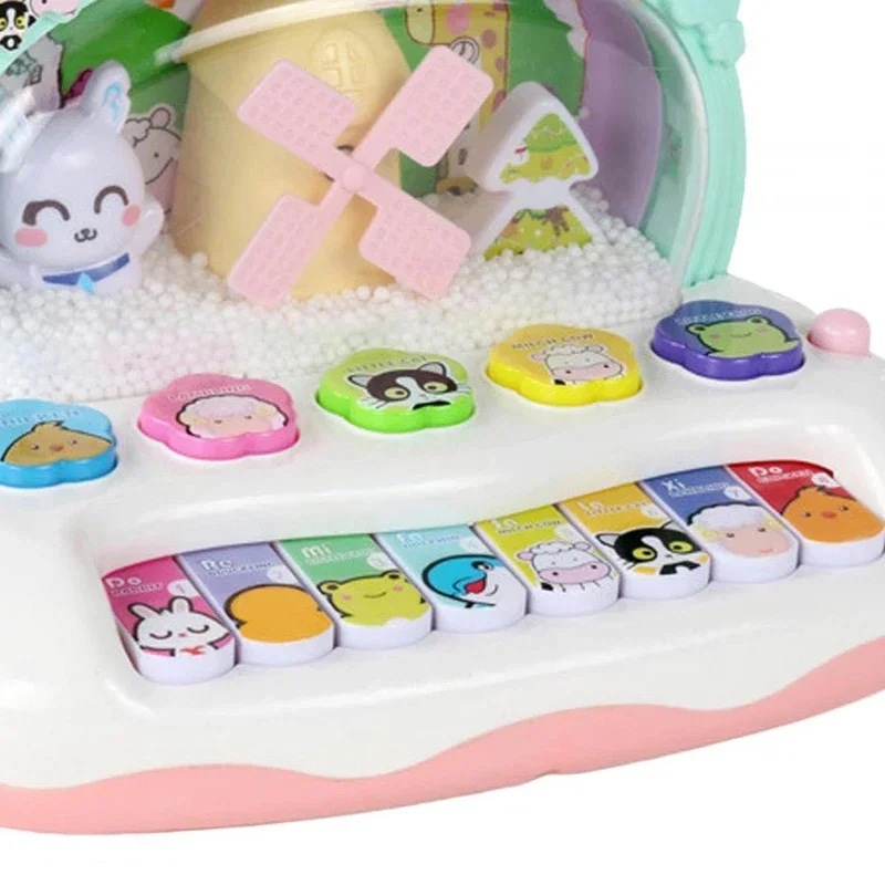 Baby Musical Toy with Animal Sound Kids Piano Keyboard Electric Flashing Music Instrument Early Educational Toys for Children