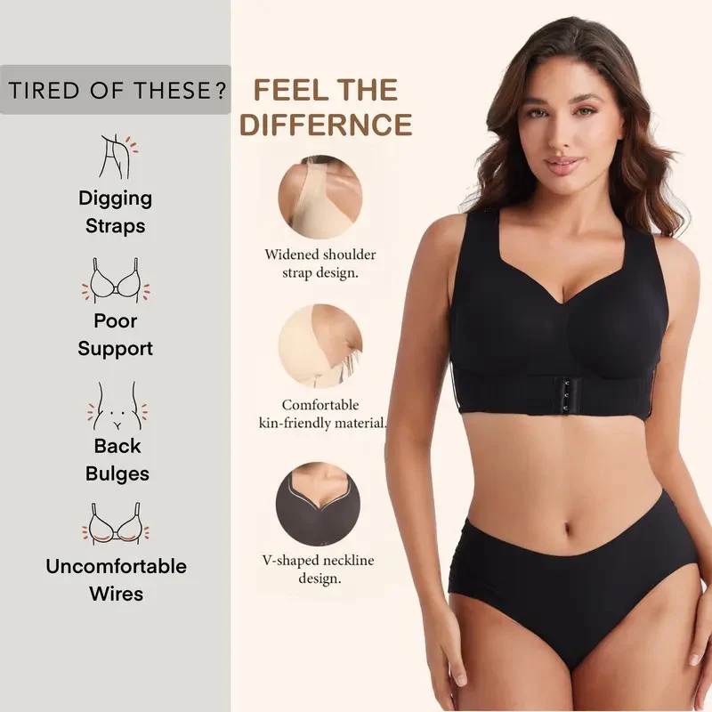 High Quality Front Cross Bra Posture Correction Lifting Support Anti Sag Push Up Pilates Fitness Sexy Women Underwear Accessory