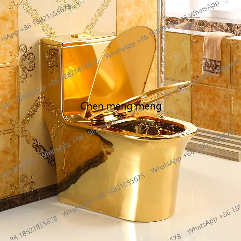 

Golden Toilet, Western Style, Bathroom Toilet, Electroplated Ceramic Material, Integrated Gold Toilet, Luxury Version Odor Proof