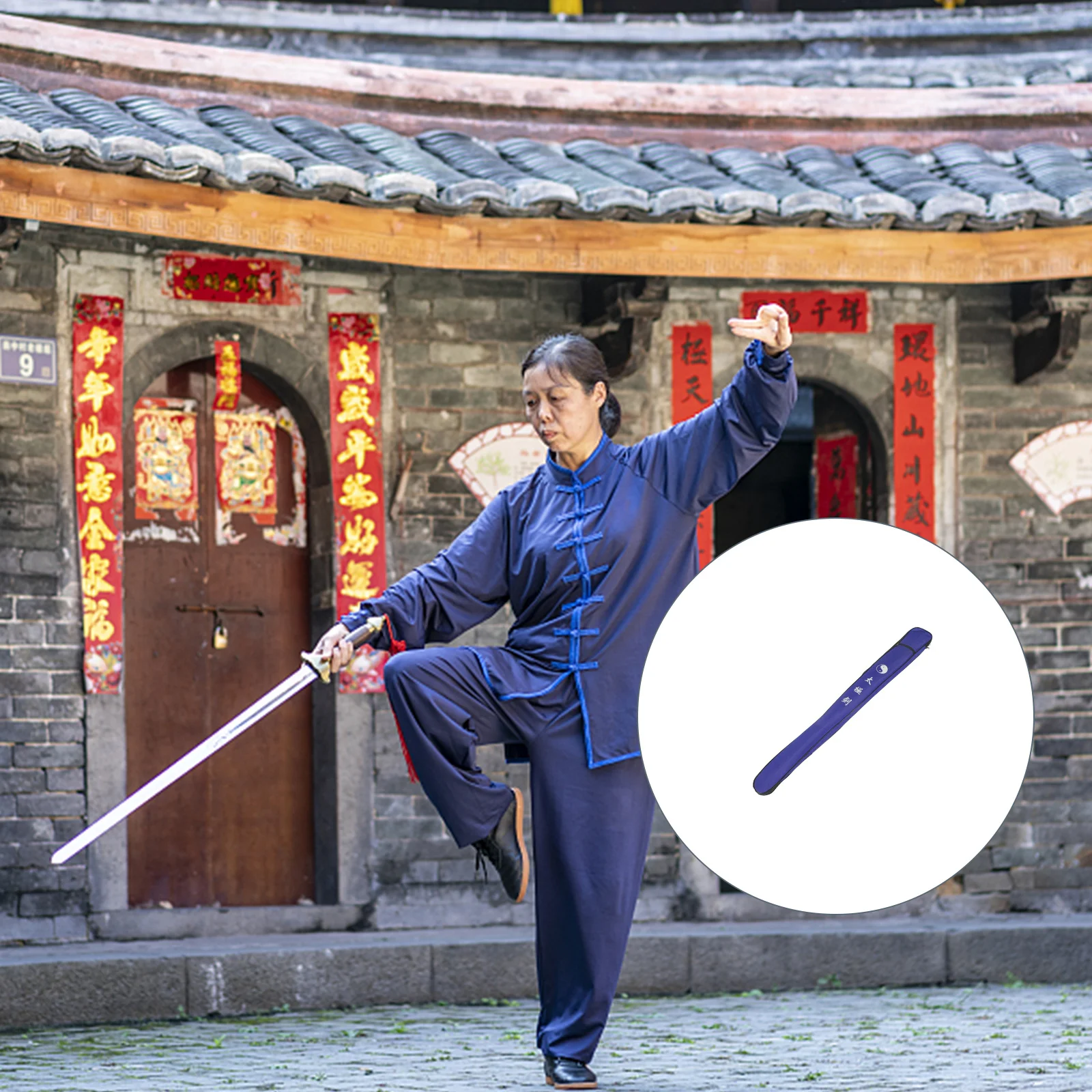 

Taichi Sword Bag Thickened Canvas Martial Arts Carrier Portable Case For Morning Exercise Kung Fu Holder Lightweight