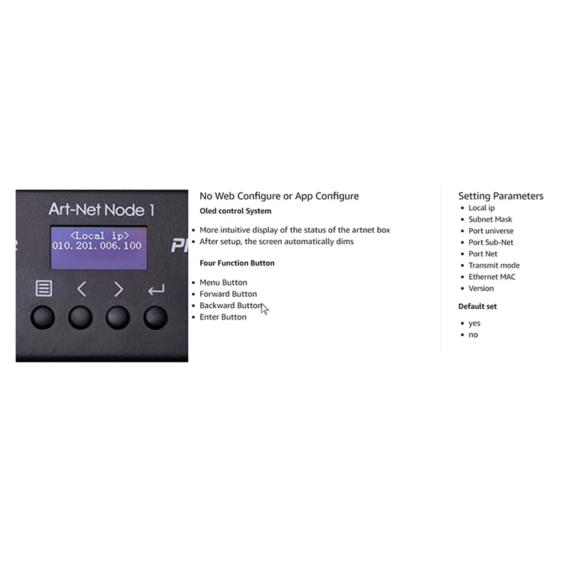 Interfejs kontrolera oświetlenia Artnet DMX Ethernet Kontroler oświetlenia DMX Ethernet 1. Universe