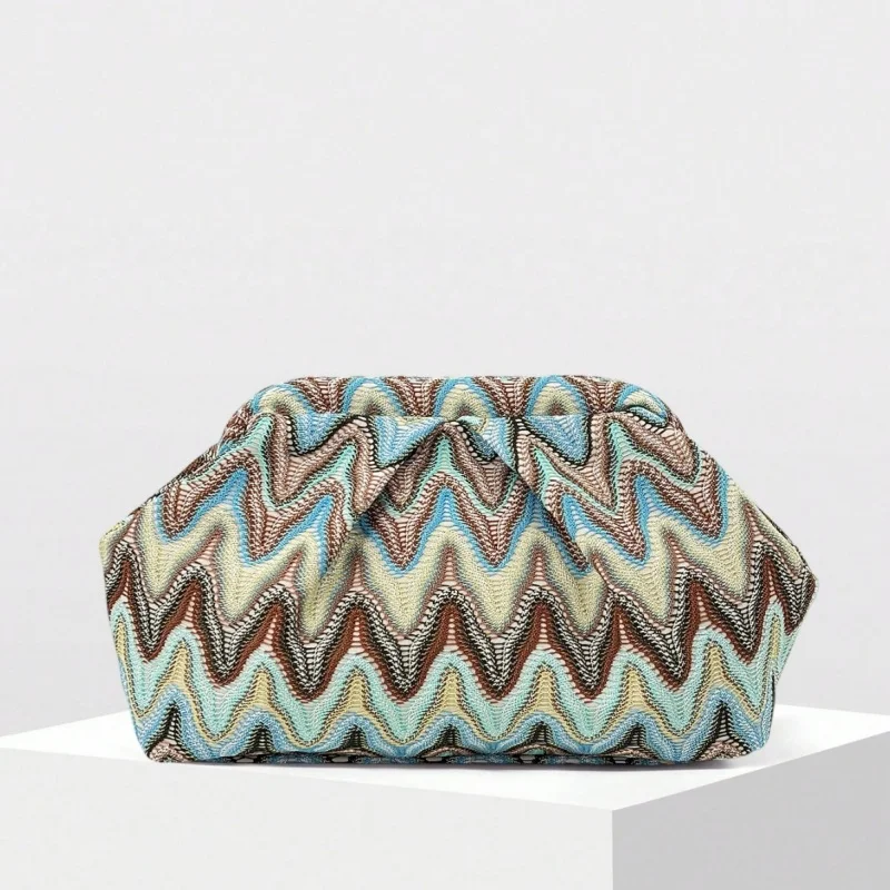 2026 New Summer Fashion Women's Clutch Bag Moroccan Style Colorful Clip Handbag National Holiday Souvenirs Outdoor Party Purse