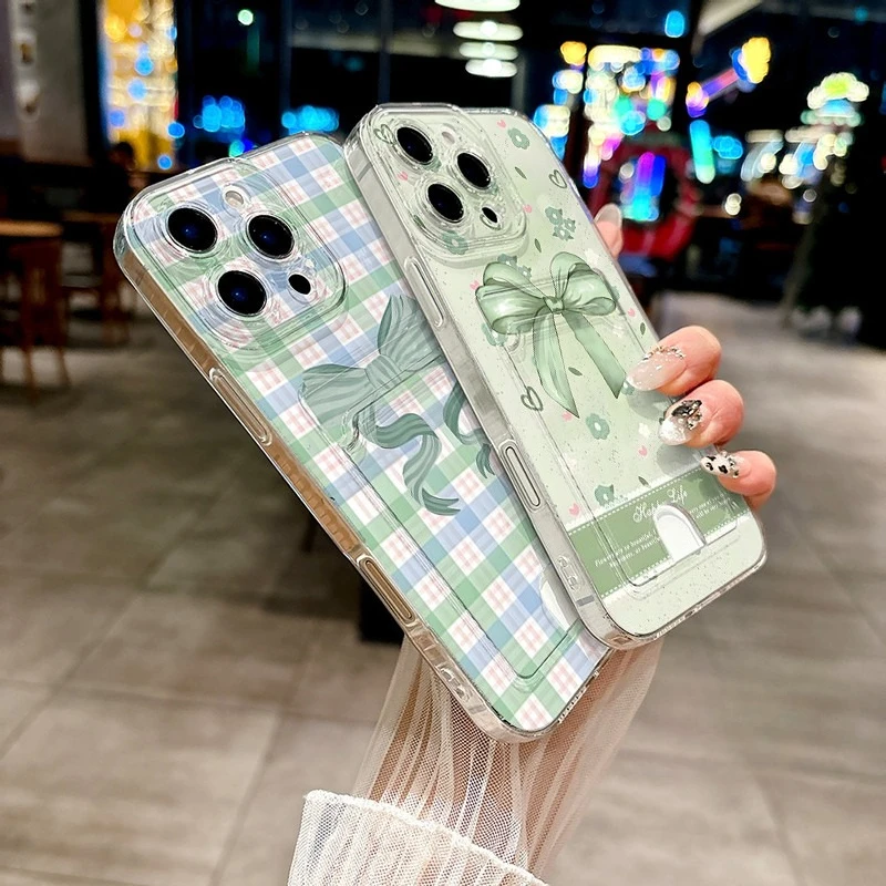 لطيف القوس المحفظة بطاقة جراب هاتف ل ممن لهم A78 A58 A96 A76 A36 A17 A17K A16 A16S A16K A16E A15 A15S A35 A57 A77E A57S A57E