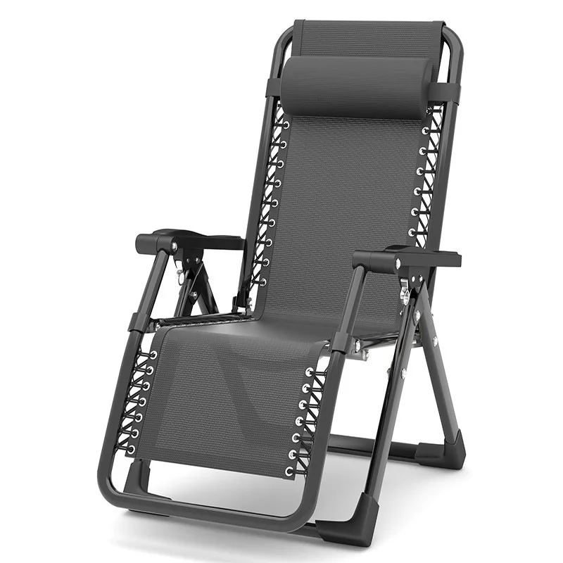 Folding Lounge Chair Heavy Duty Adjustable Multi-Angle Portable Nap Recliner for Home Office Beach