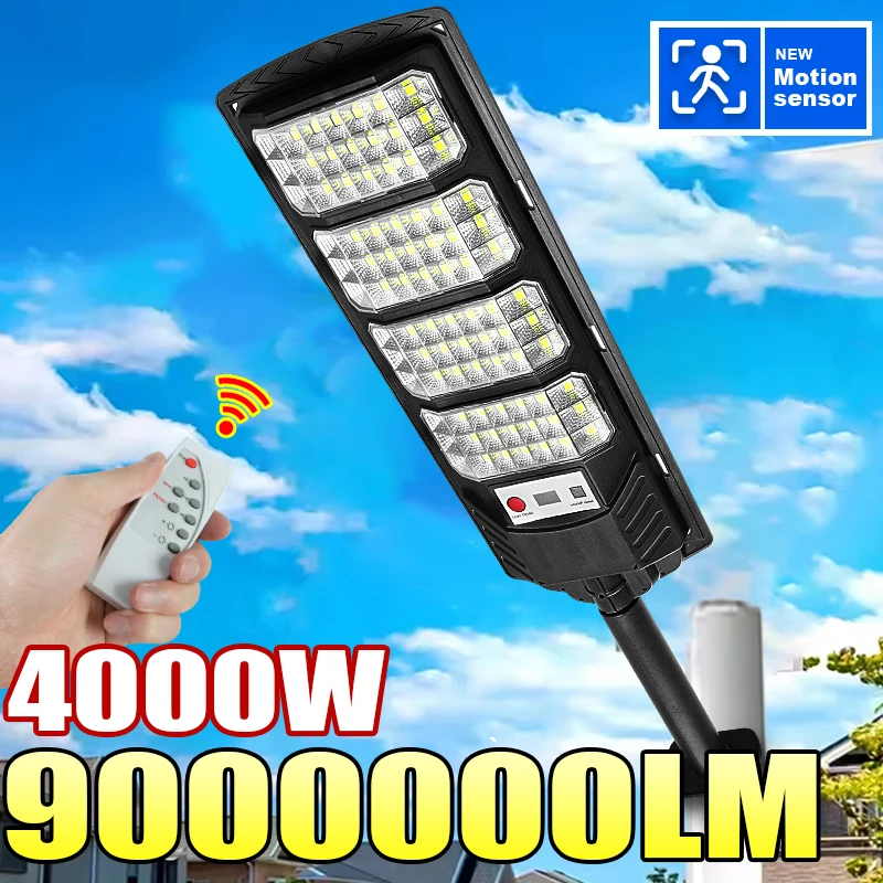 

9000000LM 4000 Вт/2000 Вт/500 Вт светодиодное солнечное наружное освещение водонепроницаемый супер яркий настенный светильник датчик движения солнечный свет сад улица