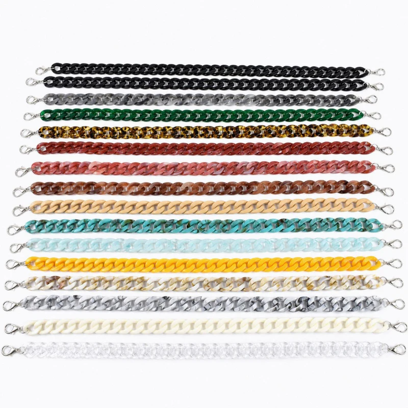 1/2Pcs Deepeel 60cm Acrylic Bag Strap Handbag Resin Chain Detachable Lobster Clasps for Purse Handle DIY Making Accessories