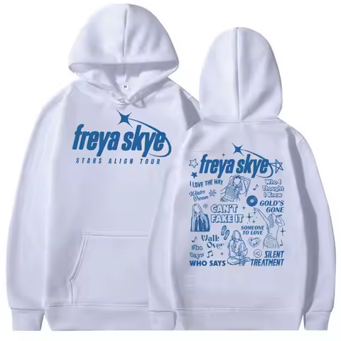 Singer Freya Skye Stars Align Tour 2026 Print Hoodie Men Women Casual Long Sleeve Fashion Sweatshirt Vintage Oversized Hooded