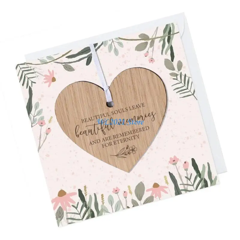 

G5GC Handcrafted Wooden Memorial Sign Engravable Gift Hanging Ornament For Close Friend Natural Texture Design