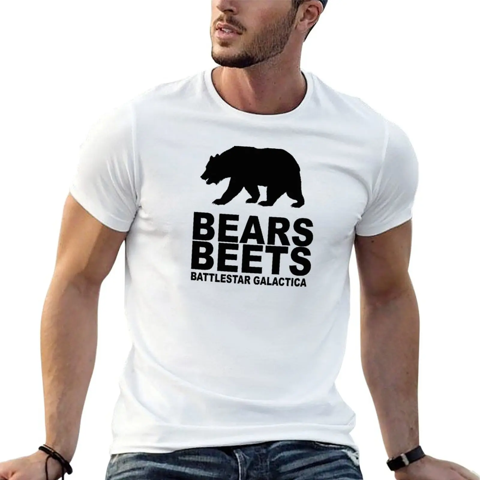 Bears Beets Battlestar Galactica T-Shirt Casual Soft Cotton Short Sleeve Tee
