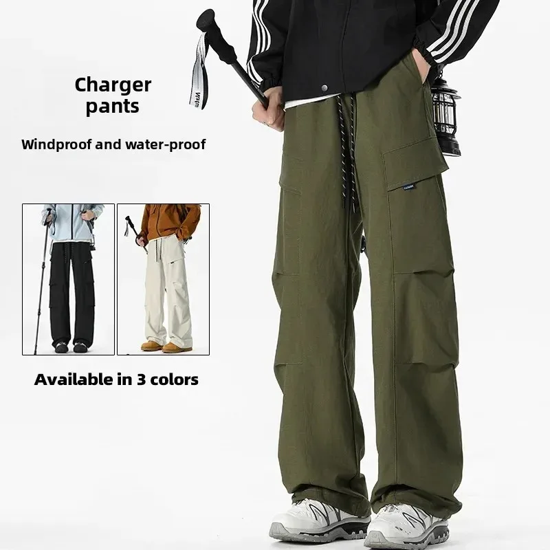 

Мужские брюки, свободные походные брюки, осень-зима, уличные ветрозащитные водонепроницаемые брюки-карго, спортивные штаны для бега, уличная одежда для мужчин