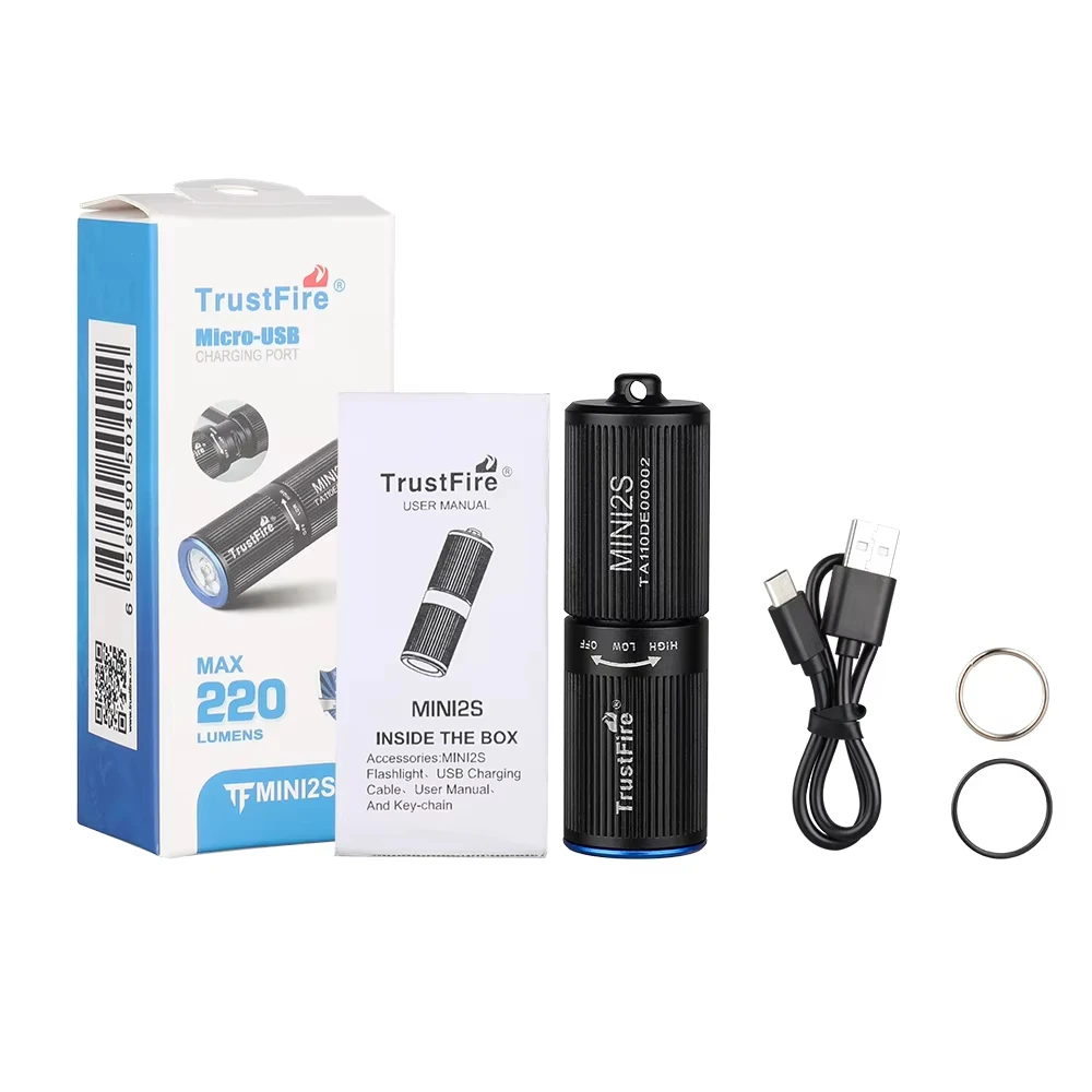 Trustfire Mini2s 220LM Mini Outdoor FlashLight IPX8 Rechargeable LED Flashlight Torch EDC Keychain Handy Pocket Lantern Portable