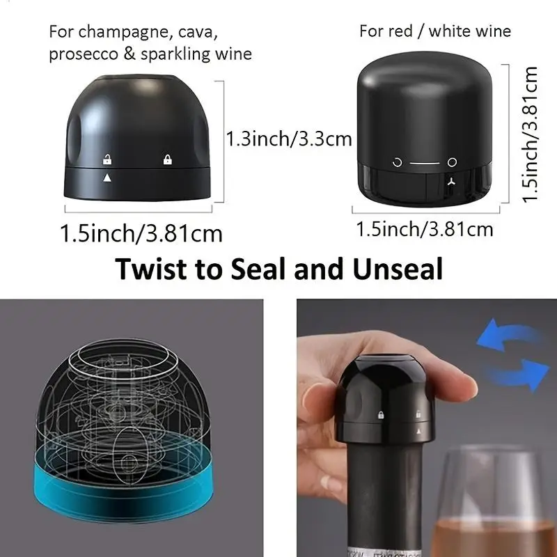 New 4/2/1PC Wine Stopper Reusable Bar Accessories Silicone Sealing Champagne Cork Keep Wine Freshness Bottle Cap Barware Home