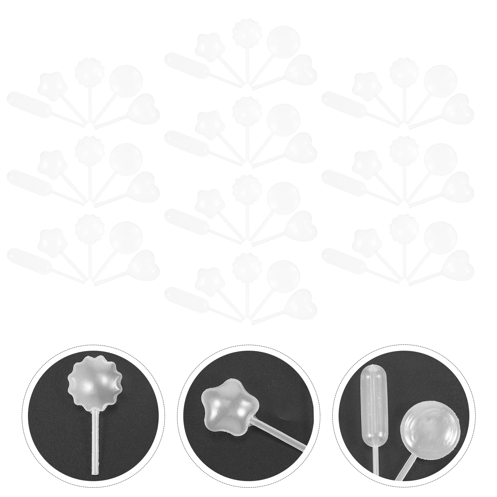 

50pcs Jam Dropper Pipette Plastic Lightweight Portable Sauce Squeezer Kitchen Supplies Translucent Food Ornament