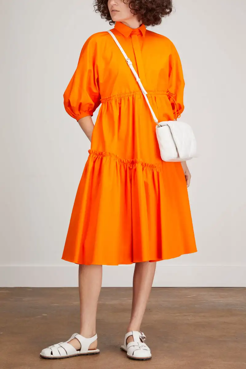 

Summer Women's Dress Asymmetrical Loose Design Sensation Small Crowd Puffy Skirt Princess Skirt Wooden Ear Sensation