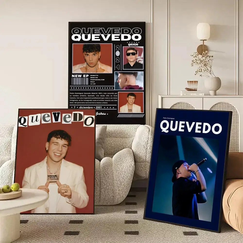 Singer Q-Quevedo Poster Waterproof Self-Stick Wall Art Stickers, Removable Wall Decor for Living Room and Bedroom