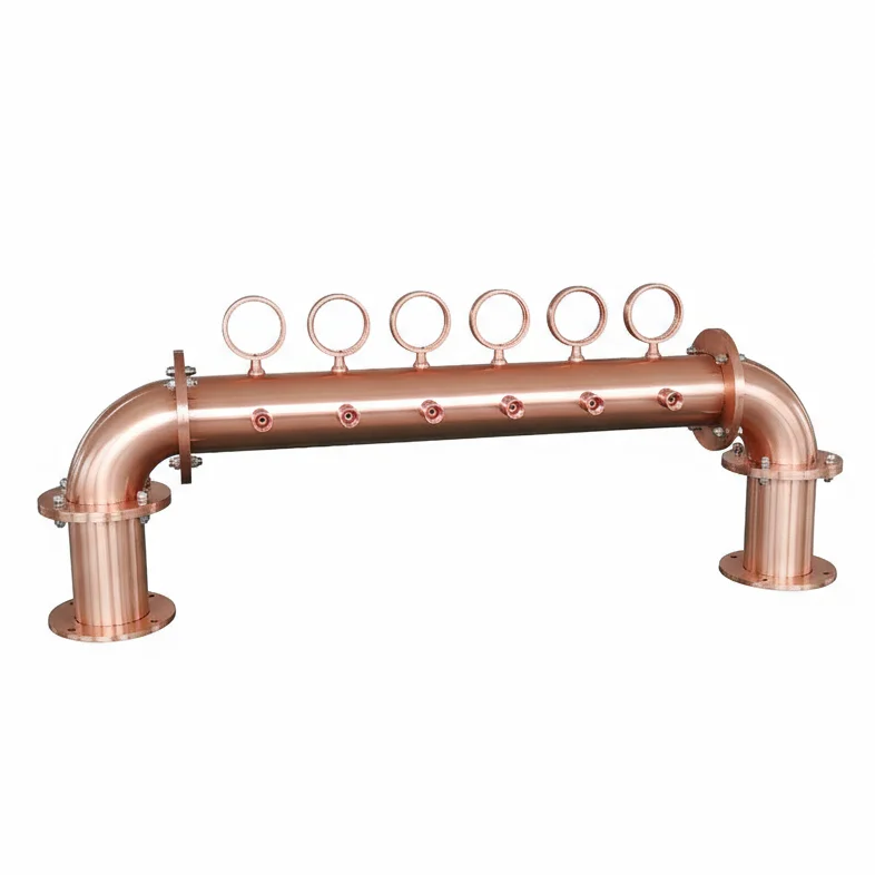 elegant sophisticated rose gold plated customized U shape bridge beer tower dispenser with 6 faucets illuminated for bar use