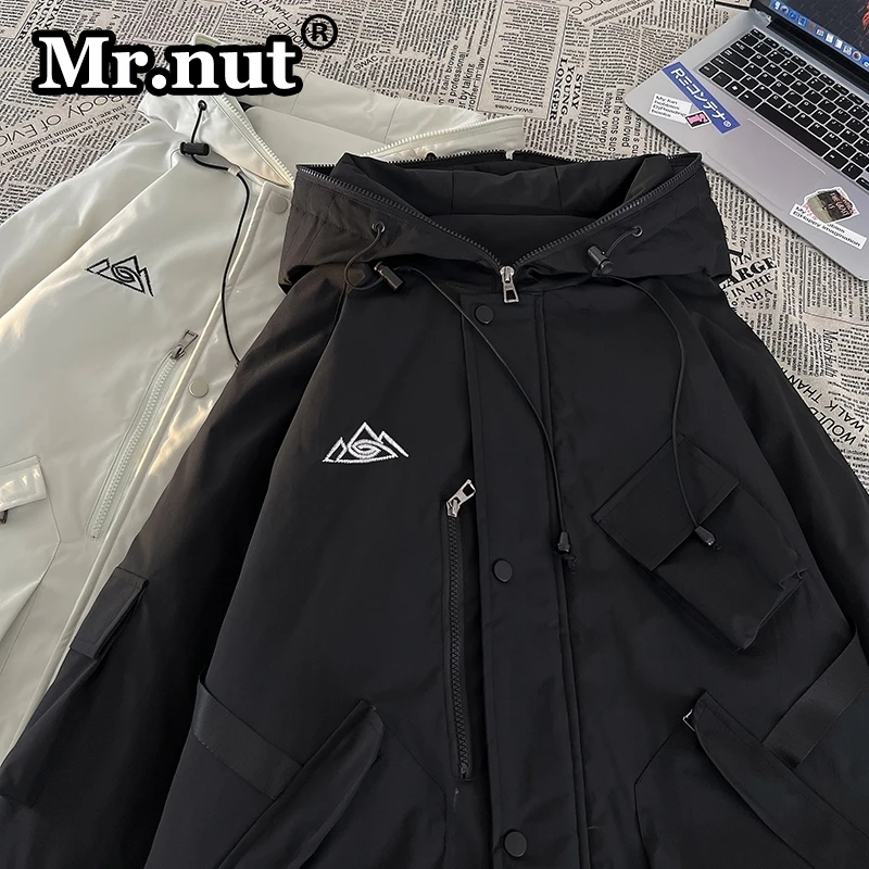 Mr.nut Winter Jacket for Men Outdoor Jackets Waterproof Multi-pocket New Ski Suit Thickened Climbing Suit Thermal Camping Hoodie