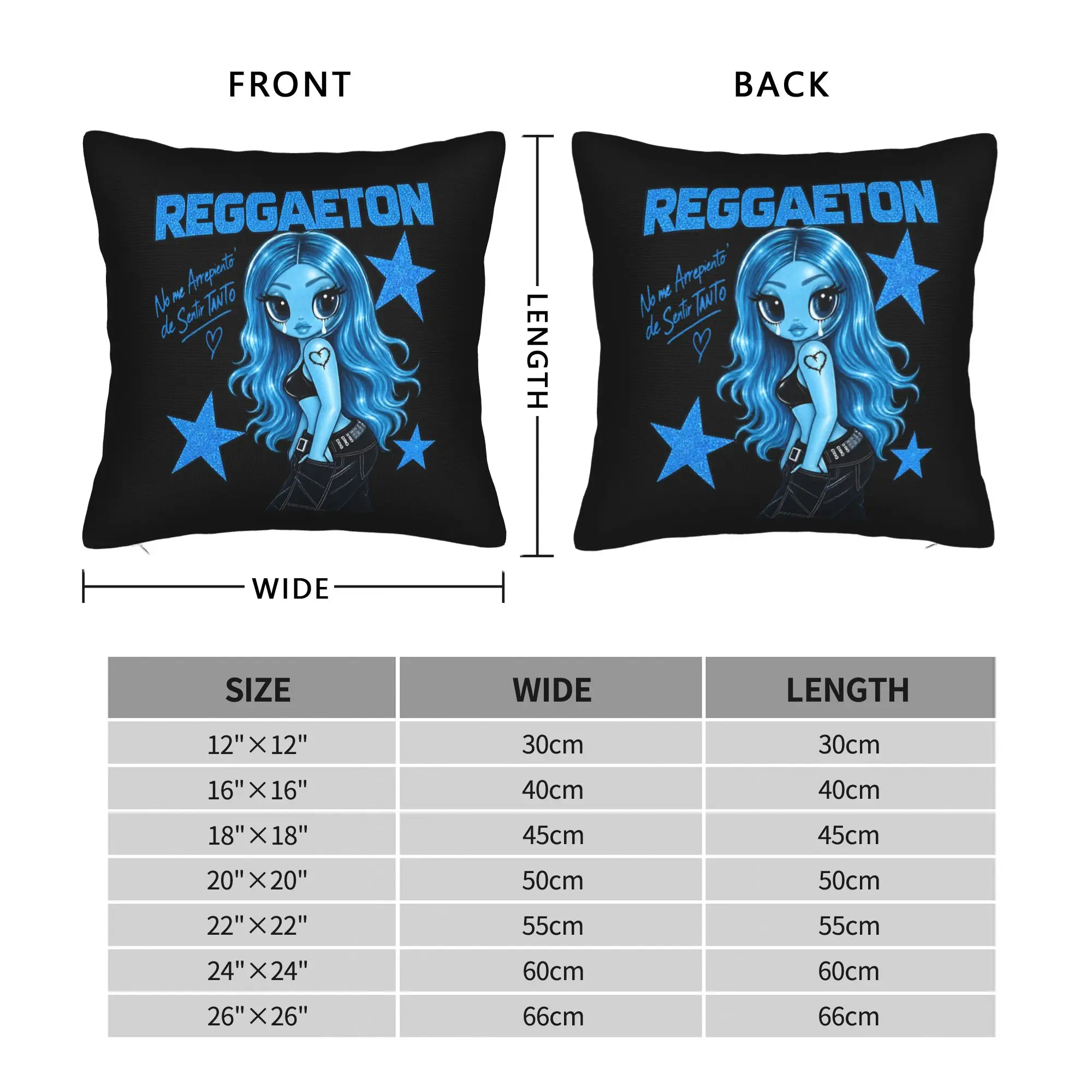 Pillow Cover Karol G Blue‑Skin Crying Urban Chibi Girl  Cute Funny Pillow Case For Sofa Home Decoration Pillowcases