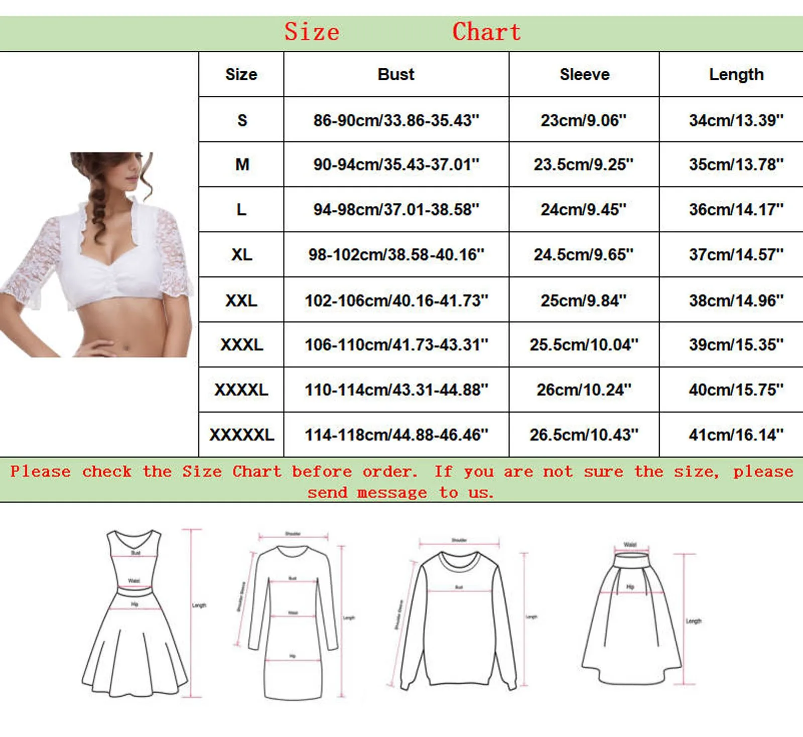 Oktoberfest Women\'s Tops Solid Lace Bottom Shirt Sexy V Neck Hollow Out Tops Traditional Bavarian Beer Crop Tops Dirndl Costumes