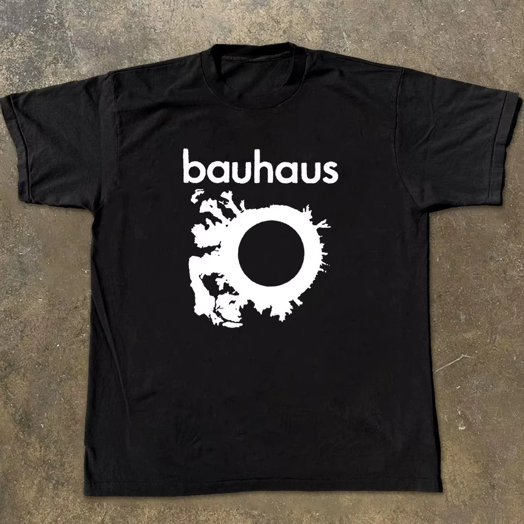 

Новая мода 2024, рубашки с короткими рукавами Bauhaus, мужские и женские футболки с круглым вырезом из чистого хлопка в стиле ретро в стиле панк-рок