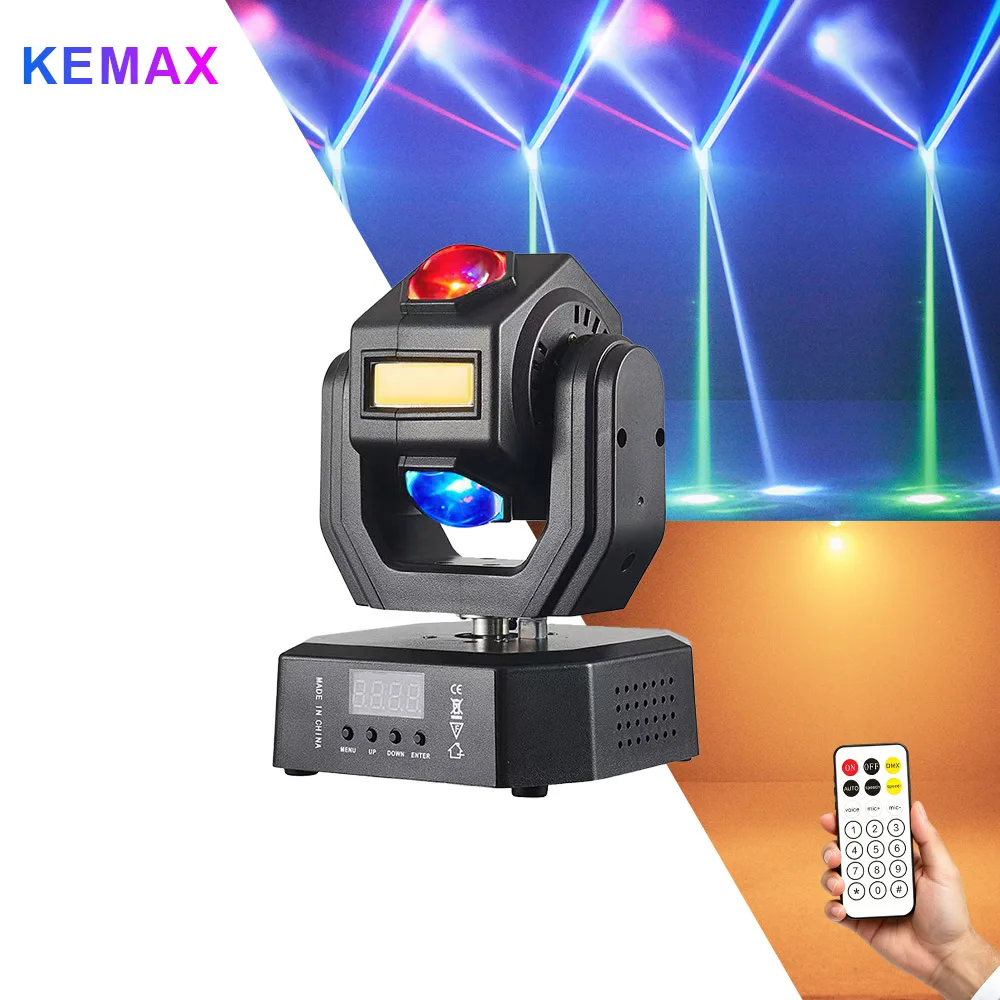 50W Disco Party Light Remote Control Mini LED Beam DJ Mobile Moving Head DMX Sound For Wedding Events Home Decoration