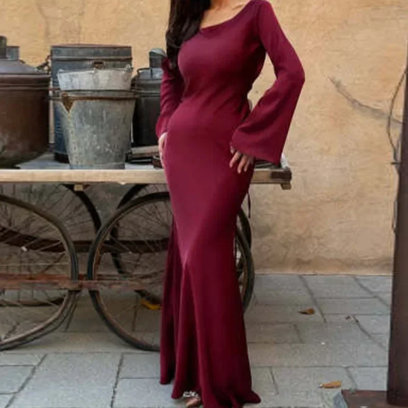 Sukienka imprezowa dla kobiet Abaya Maroko Eid Sukienki muzułmańskie Ramadan Slim Fit Abayas Kaftan Elegancka czarna Dubaj Arabska długa szata 2025 — zdjęcie 6
