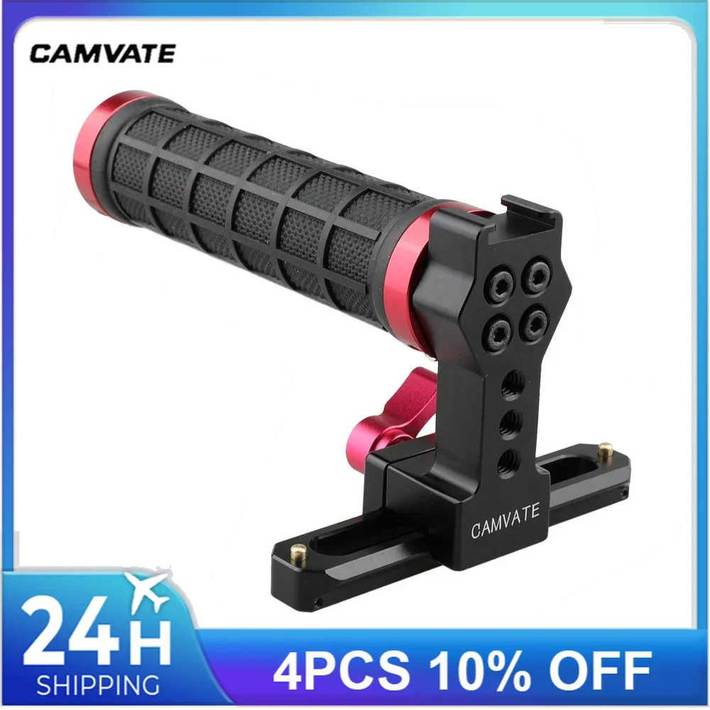 Maniglia superiore CAMVATE NATO a sgancio rapido con binario di sicurezza NATO e filetti di montaggio 1/4 "-20 3/8"-16 per supporto per gabbia per fotocamera DSLR