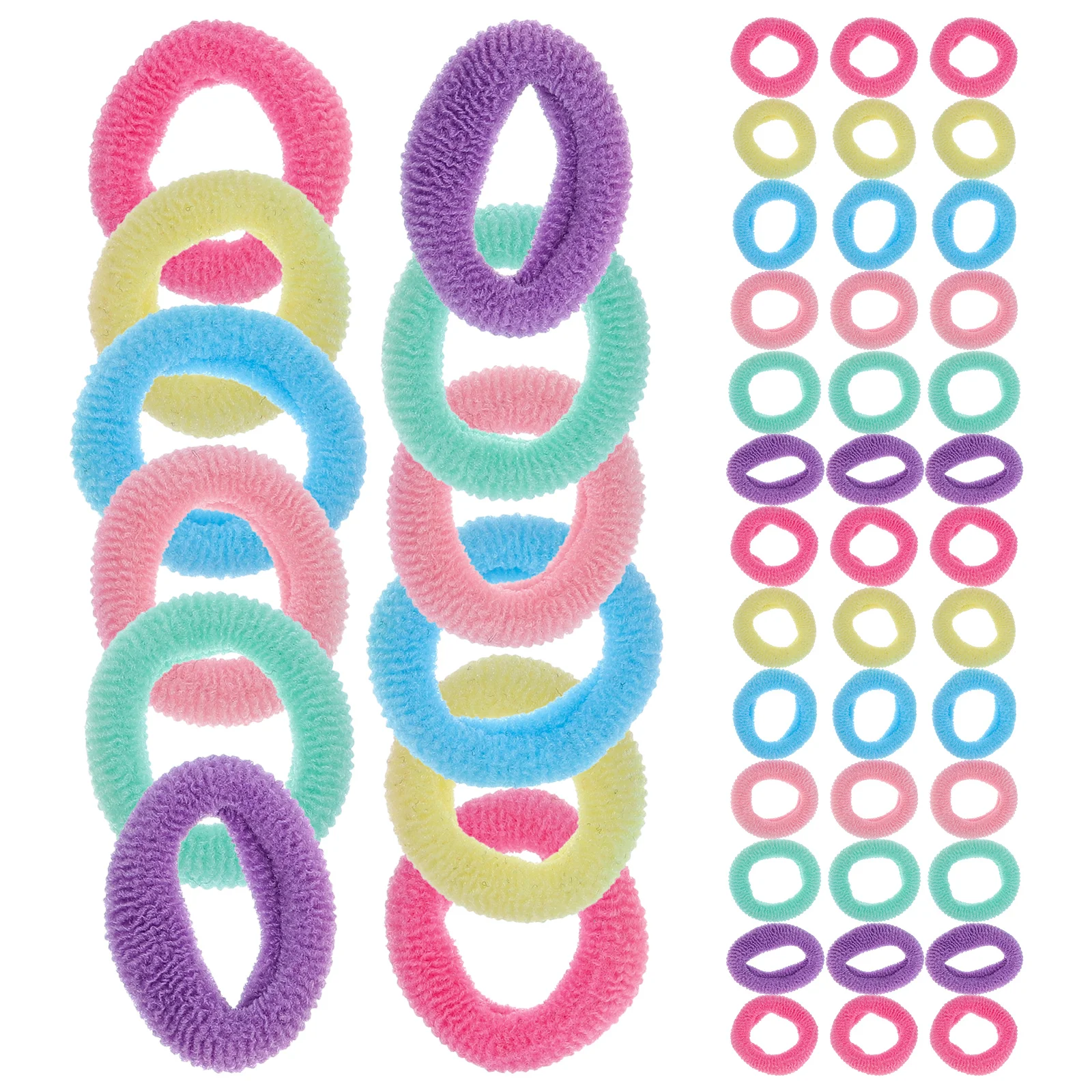 

80 Pcs Towel Ring Head Rope Girl Hair Accessories Ties Ponytail Fabric Colorful Bands