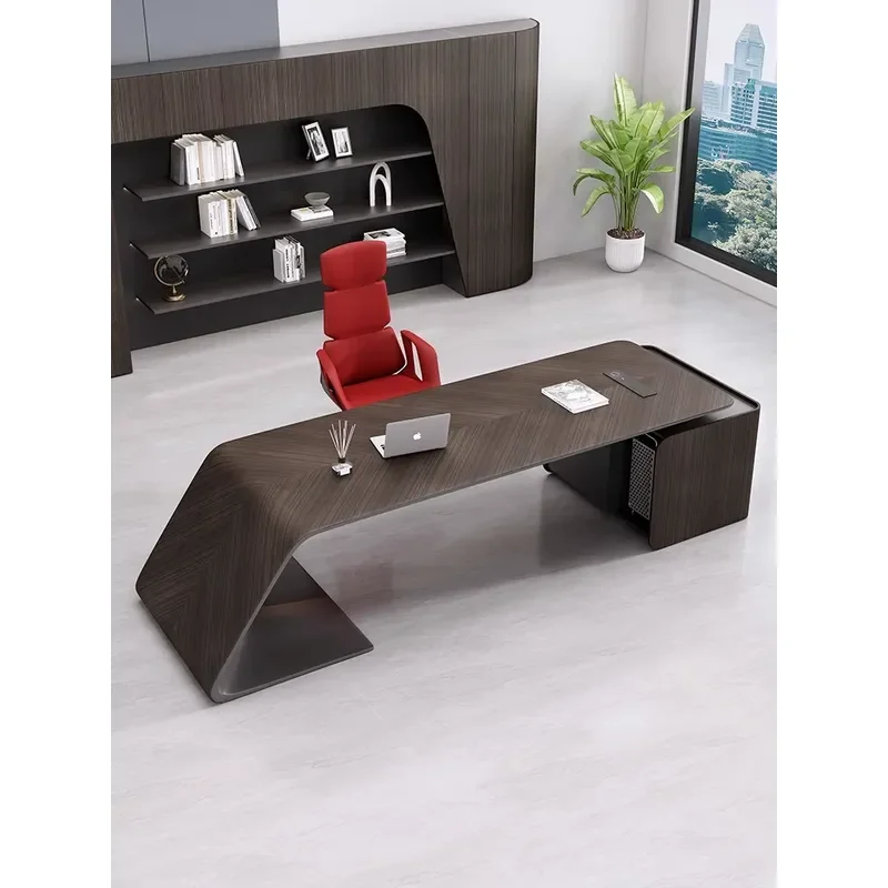Premium Executive Desk Modern Simple General Manager Office Table High End Office Desk and Chair Combination for Boss