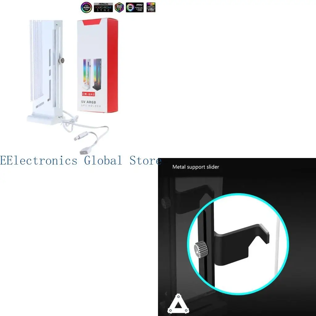 462B Sturdy ARGB Vertical Graphics Card Bracket Strong Support Design Mount for Protect High End GPU with Confidence