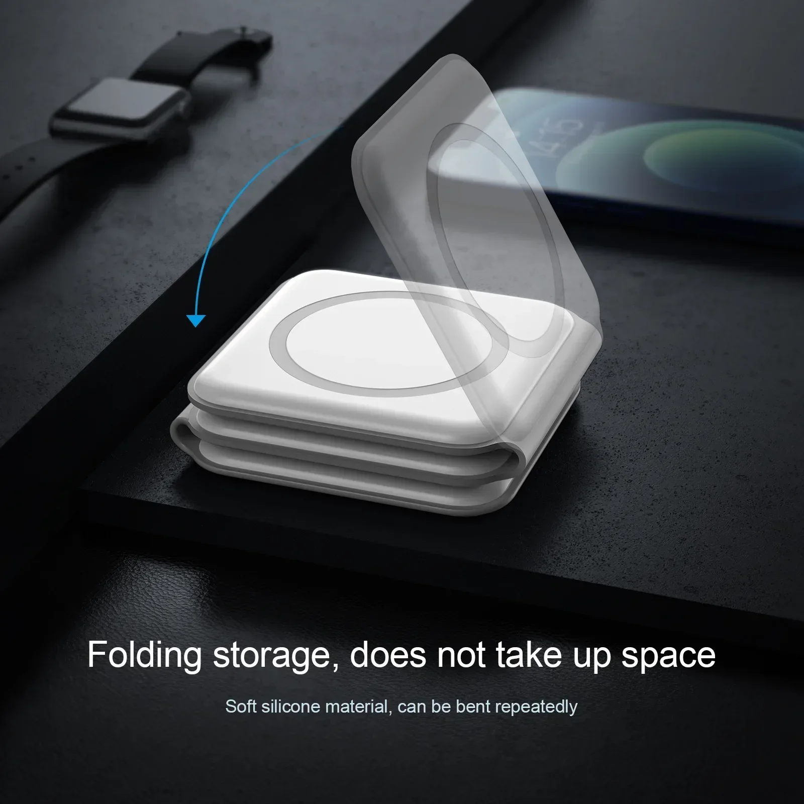 3-in-1 Wireless Charger Stands for iPhone 15 16 Pro Foldable Travel Charging Station For Apple Watch AirPods Pro Phone Holder