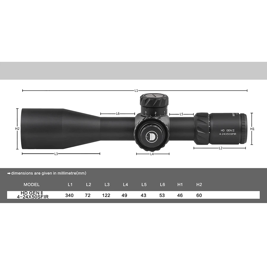 Discovery HD-GEN2 4-24X50SFIR Tactical Riflescope First Focal Place Spotting Scope Hunting Illuminated Optical Airsoft Sight