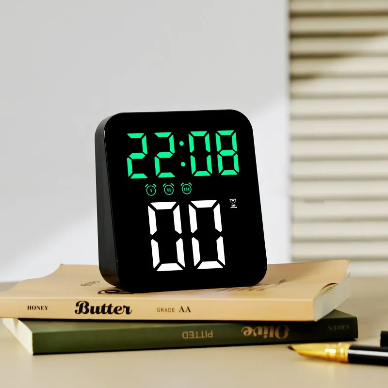 Creative Multifunctional Electronic Alarm Clock Simple Desk Clock Date Temperature Night Light Bedside Ornaments Child Wake Up
