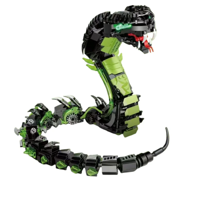 

Механическая кобра, сборка высокой сложности, строительные блоки, модель животного, игрушка для мальчиков, трансграничный новогодний подарок