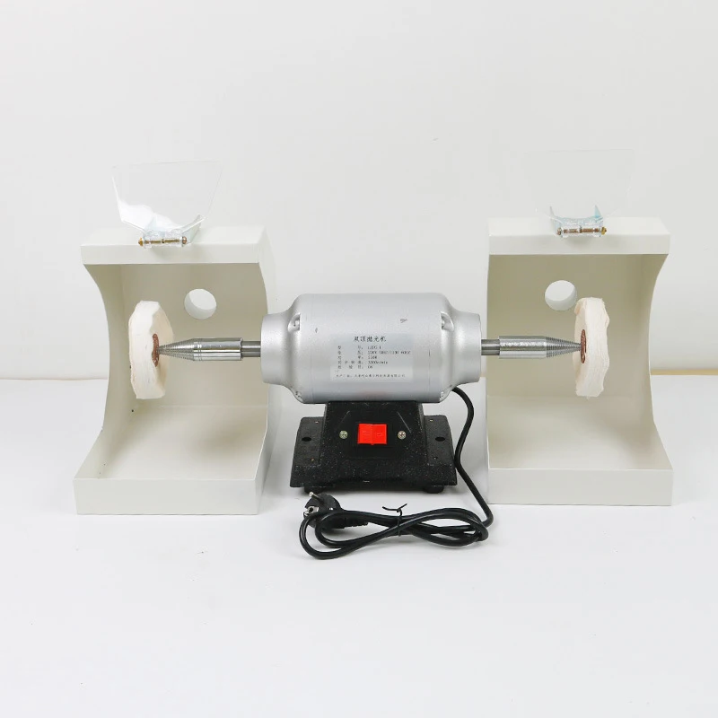 AG Double Top Polisher for Dental Laboratory New Laboratory Equipment Polishing Lathe Grinding Machine with Dust Cover
