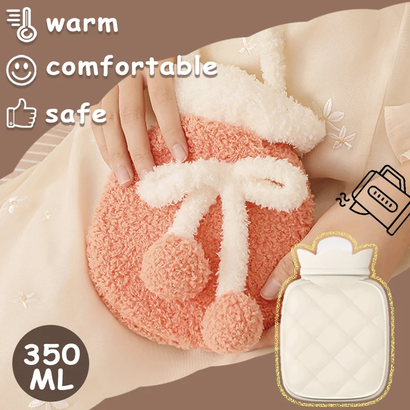 Winter Plush Hot Water Bag PVC Explosion proof and Heat resistant Candy Color Hand Warm Waist Bag Suitable for Home Bedding Gift