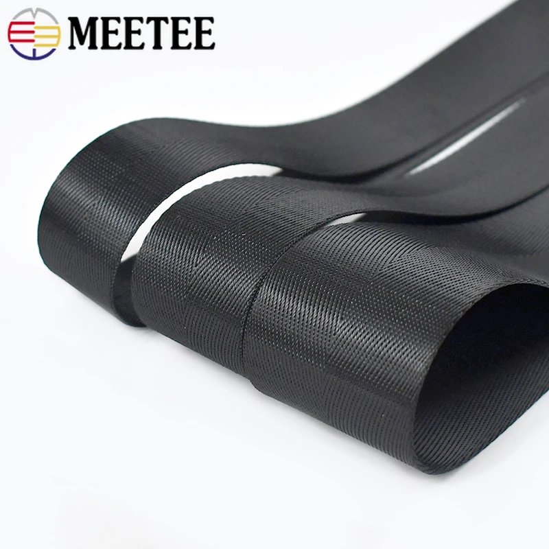 

4M 20-50mm Black Nylong Webbing Tape Backpack Strap Pet Collar Ribbon Seat Belt Braid Band DIY Bias Binding Sewing Accessories