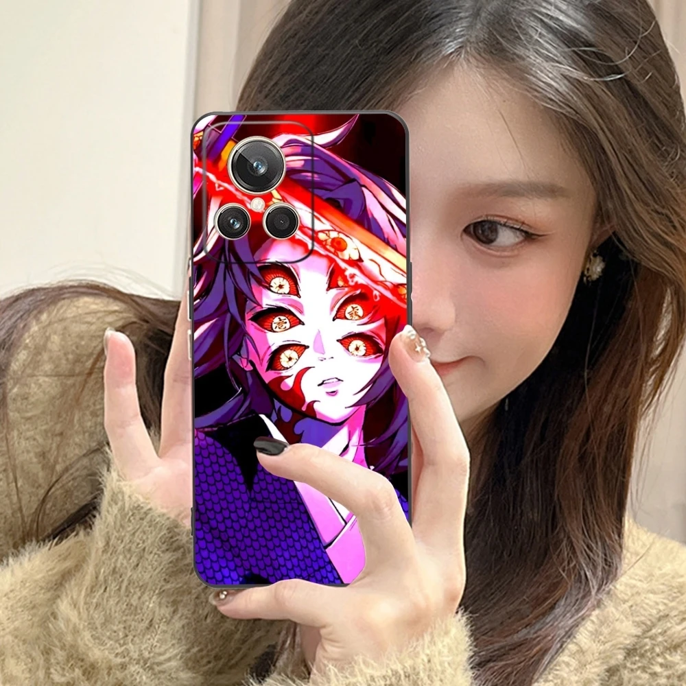 Demon Slayer Kokushibo Mobile Phone Case for Realme GT 2 9i 8i 7i Pro X50 X2 C35 C21 C20 C11 C3 Black Soft Phone Cover Shell