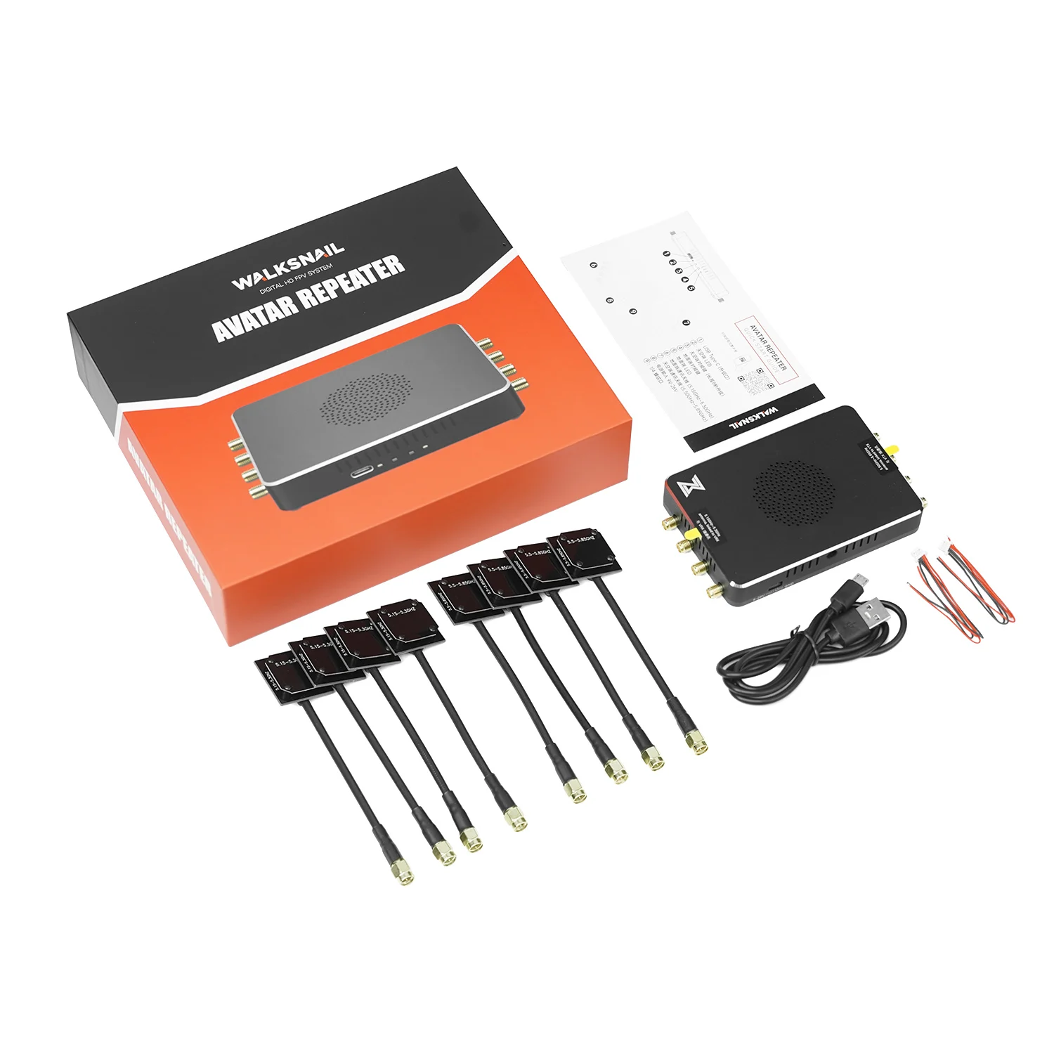 Caddx Walksnail Avatar Repeater Dual Band Signaalversterker High Gain Antenne Uitbreidingsset FPV Drone Racing RC Quadcopter DIY Onderdeel