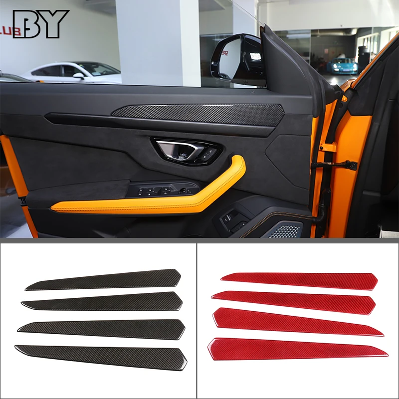 

For Lamborghini URUS 2018-2021 Car Styling Door Inner Panel Decoration Cover Trim Sticker Auto Accessories Real Carbon Fiber