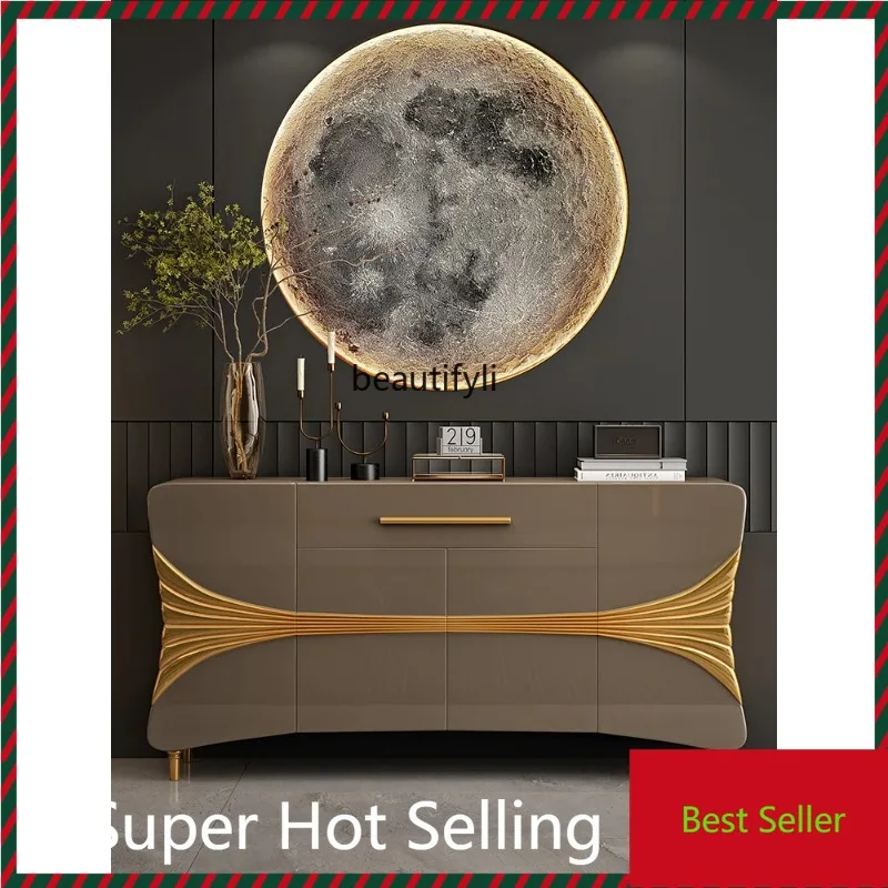 M71 Italian Entrance Cabinet Light Luxury Sideboard Cabinet Locker Mid-Ancient Hall Solid Wood Multi-Layer Board Home Shoe Cabin