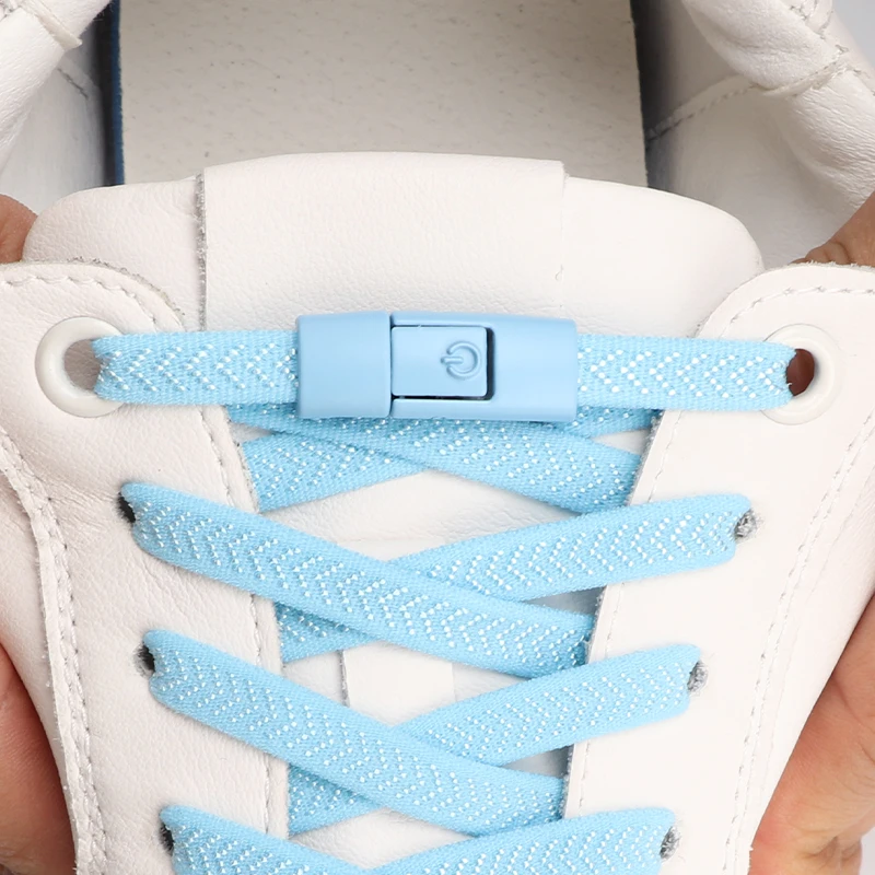 

New Press Lock Shoelaces Without Ties Shoelace Flat Elastic Laces Sneakers Kids Adult No Tie Shoe Laces for Shoes Accessories