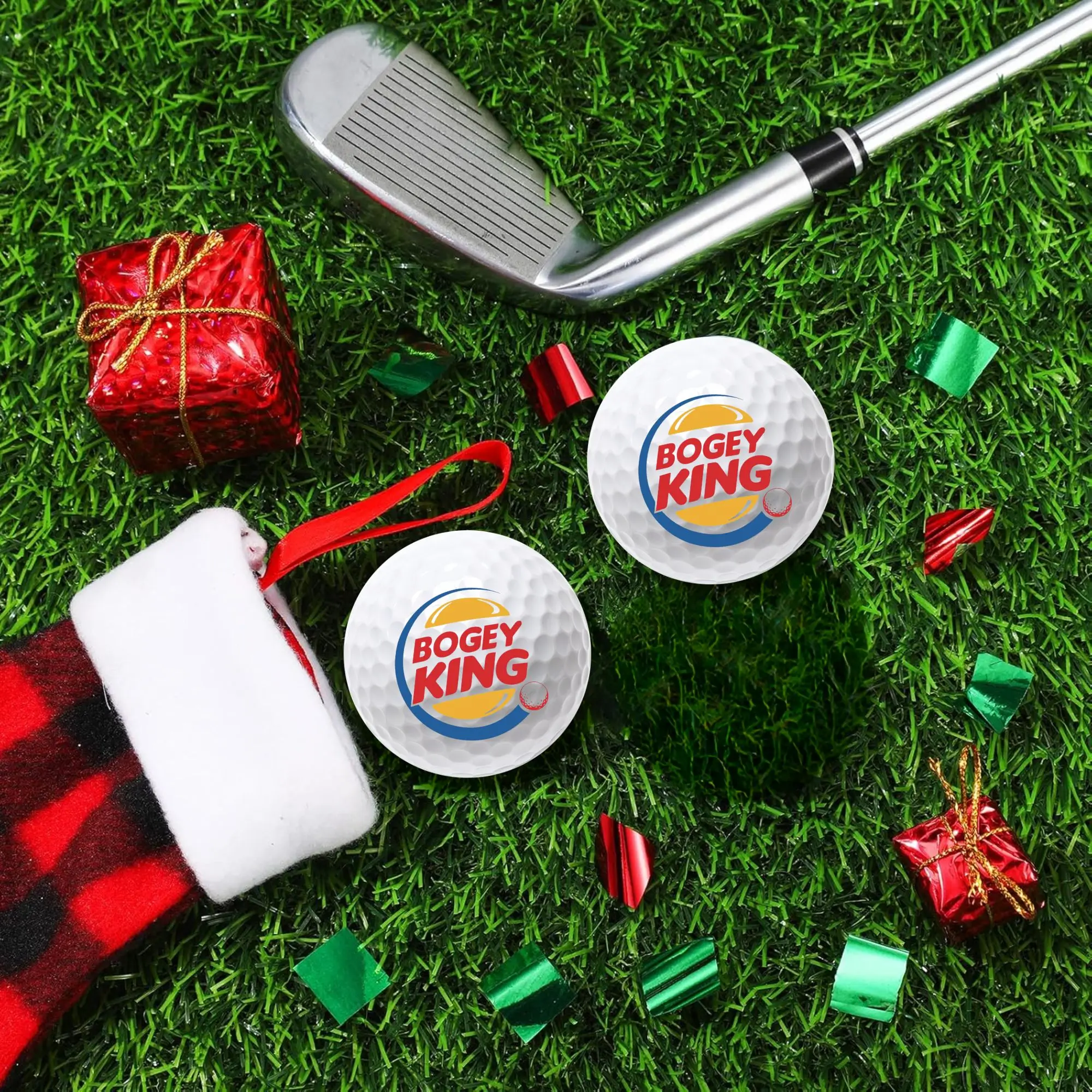 2 count Christmas Golf Gifts for Men or Women Unique, Personalized Colored Practice Golf Balls, Cool Accessories for Golfers