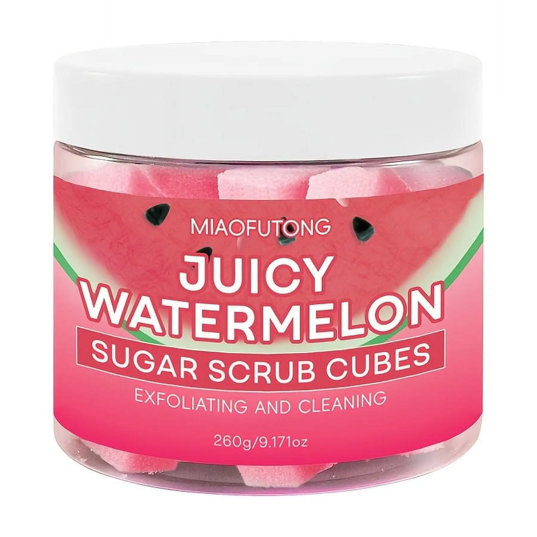 Watermelon Sugar Scrub Cubes 🍉 All-Natural Exfoliator | 12oz Hydrating Body Polish w/Mango & Shea Butter |Sensitive Skin Safe🌟