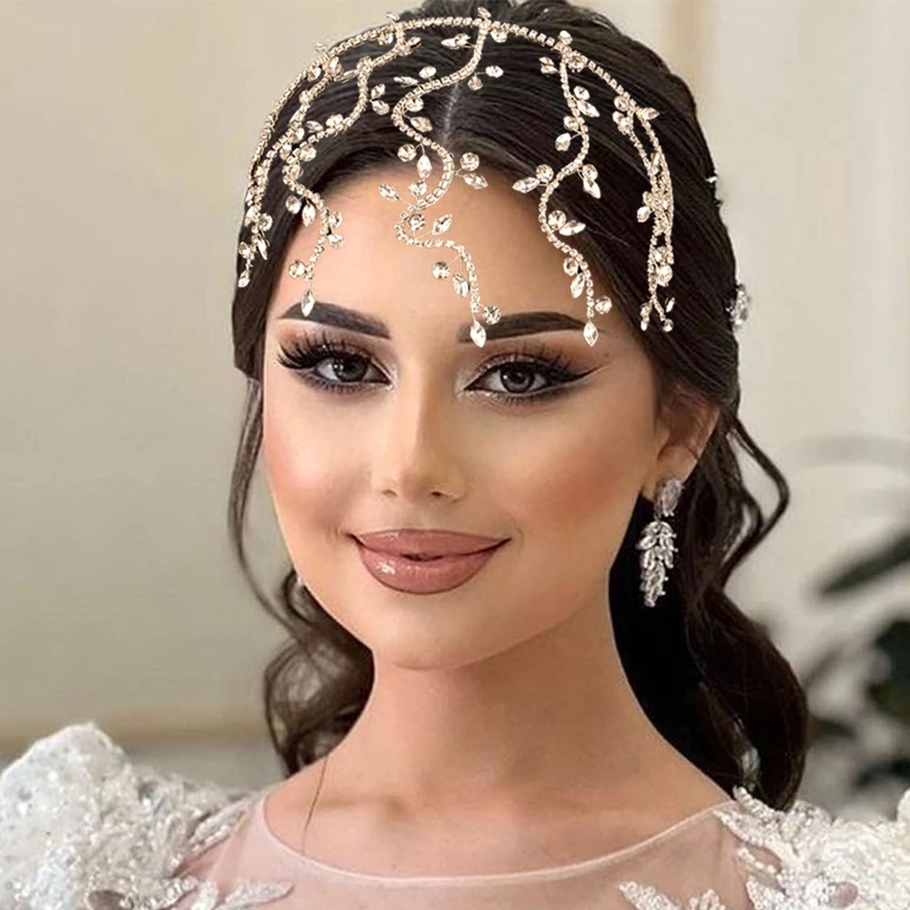 DZ232 الفاخرة كريستال الزفاف Headbands الزفاف إكسسوارات الشعر حجر الراين العروس هيرباند العروس التيجان اليدوية النساء خوذة