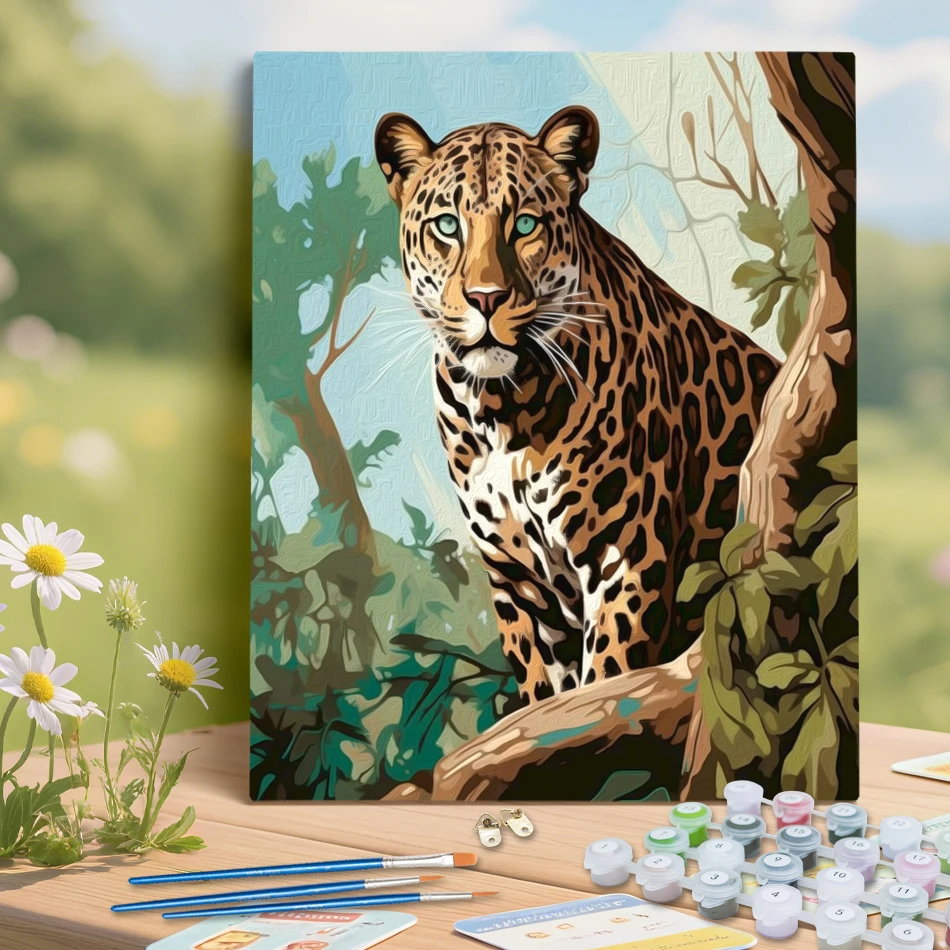 RUOPOTY Diy Malen nach Zahlen Tiere Zeichnung auf Leinwand Öl Aquarell Digital gerahmte Wandkunst Moderne Wanddekoration für Zuhause