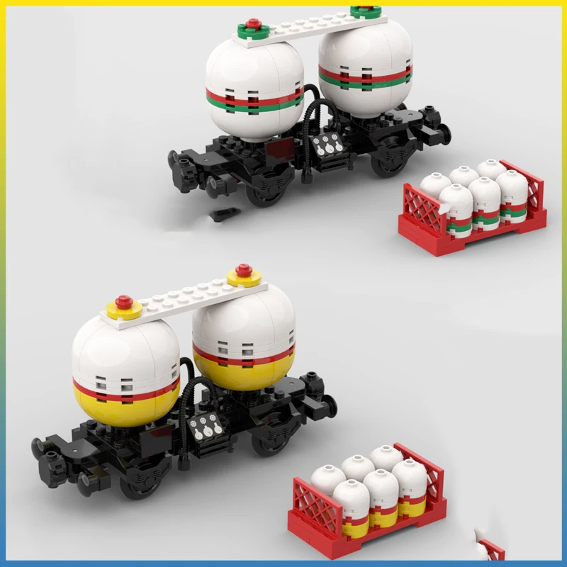 Baru 109 Buah MOC Kota Industri Shell Oktan Rel Tanker Mobil Gerobak Kereta Model DIY Ide Kreatif Mainan Anak Hadiah Teknologi Blok