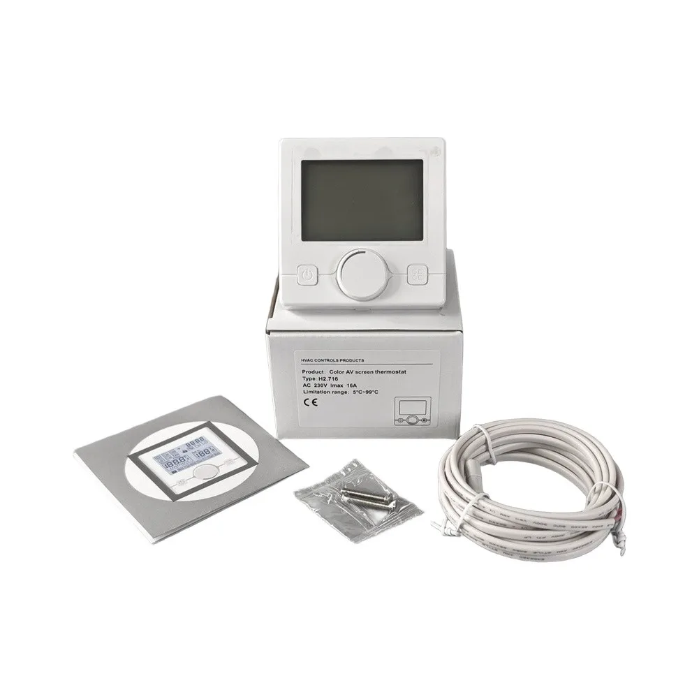 WiFi Knob Thermostat Compatible With Tuya=App,Smart=Rotary=Dial For Underfloor Heating,6-Period Programmable Digital Temp=Contro