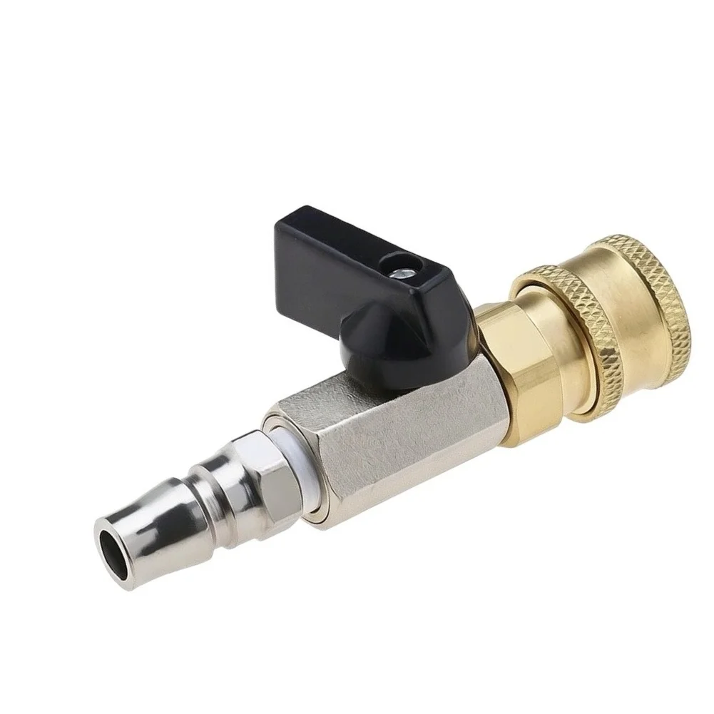 Yellow Quick Connect Coupler Manual Control Ball Valve Fitting Pneumatic Part Manual Control Valve Rust Resistant Material